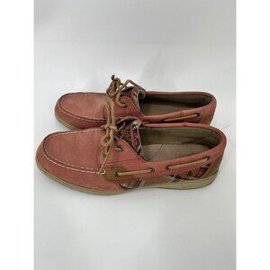 Women’s Sperry Top Sider Leather Boat Shoes Pink Size 11